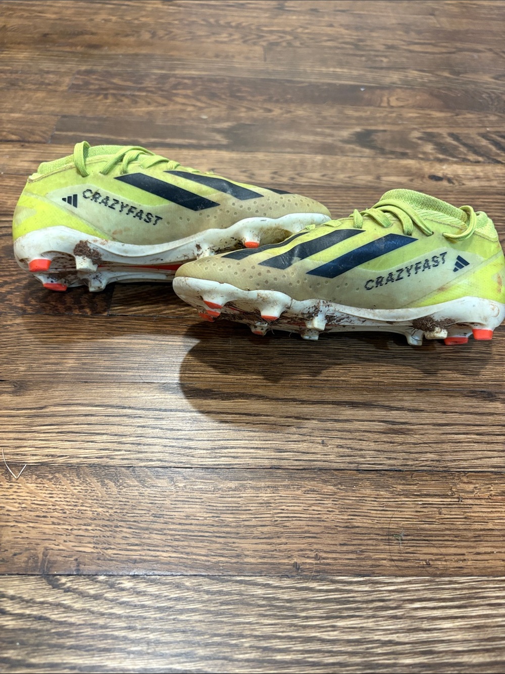 USED Adidas Crazy Fast Kids Soccer Cleats! Size 1 Lime Green and Black